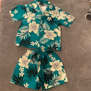 Hawaiian Tropical Luau Short Set
